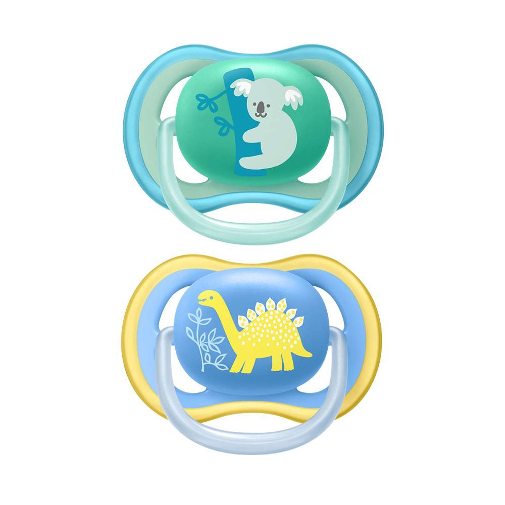 Avent Ultra Air Sensitive Skin Soothers, 2-Pack, 18m, Blue/Green, SCF349/10