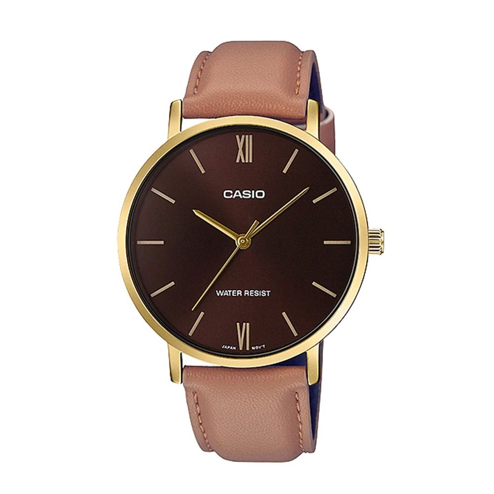 Casio Men's Band Analog Watch, MTP-VT01GL-5BUDF