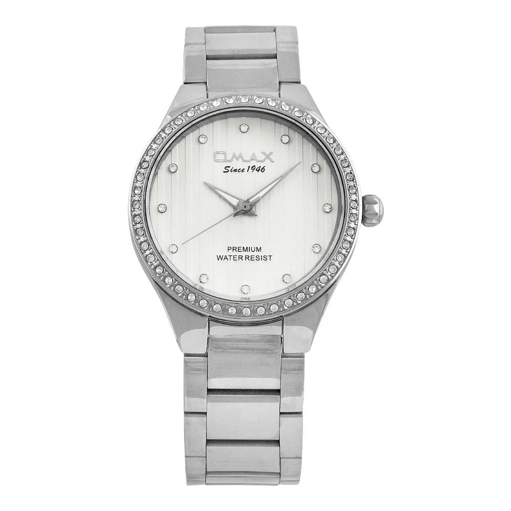 Omax Women's Premium Designed Chrome Round Dial With Bracelet Analog Watch, MC02P66I