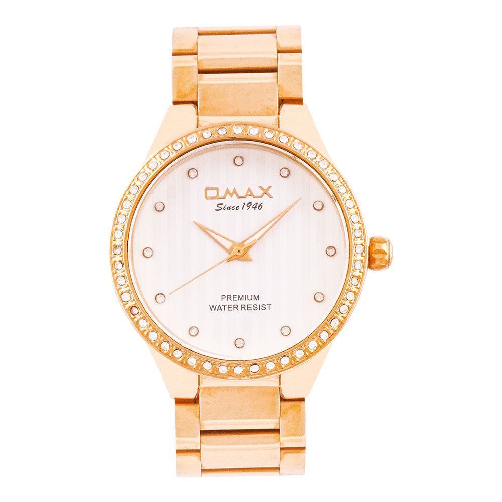 Omax Women's Premium Golden Round Dial With Bracelet Analog Watch, MC02G31I