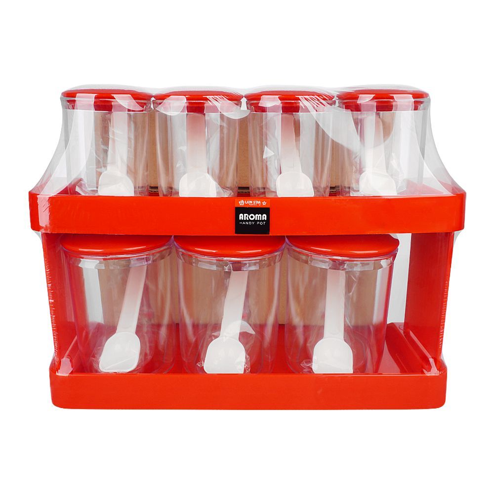 Lion Star Aroma Series Handy Pot Set, Pack Of 7, 13.2in (H) x 5.1in (W) x 6.9in (D), Red, AR-7