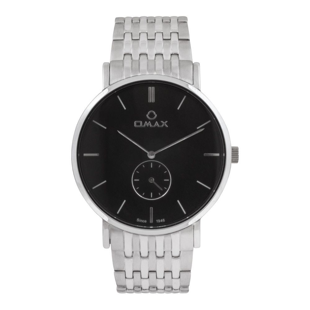 Omax Men's Chrome Round Dial & Bracelet Chronograph Watch, OS0193V002