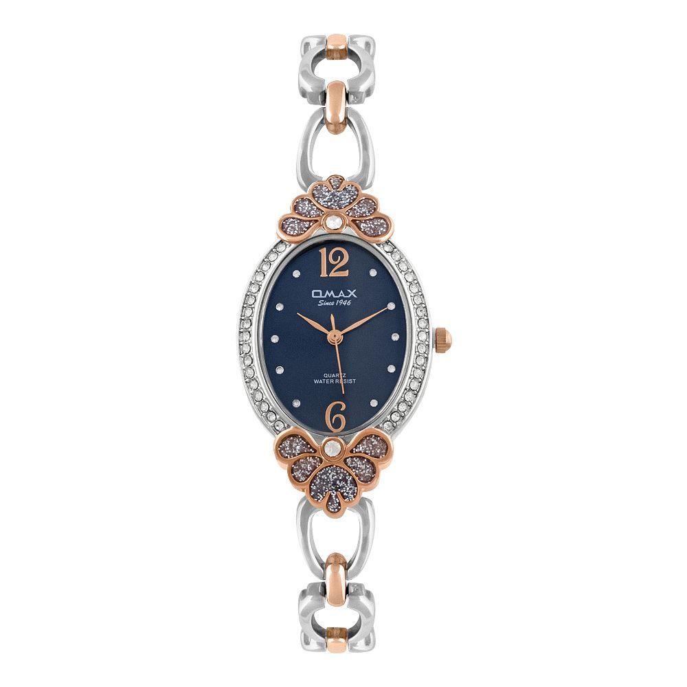 Omax Women's Designed Oval Dial With Chain Analog Watch, JES980N004