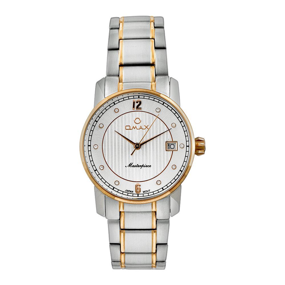 Omax Women's Masterpiece Designed Round Dial With Two Tone Bracelet Analog Watch, ML25C3CI