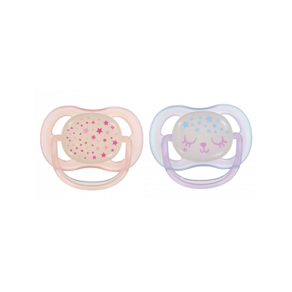 Avent Ultra Air Night Orthodontic Soothers, 0-6m, 2-Pack, SCF376/10
