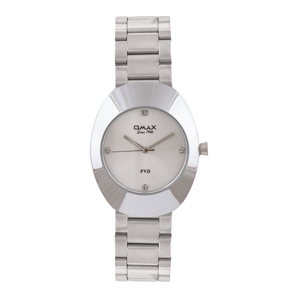 Omax Women's PVD Oval Chrome Dial Bracelet Analog Watch, FSB011I008