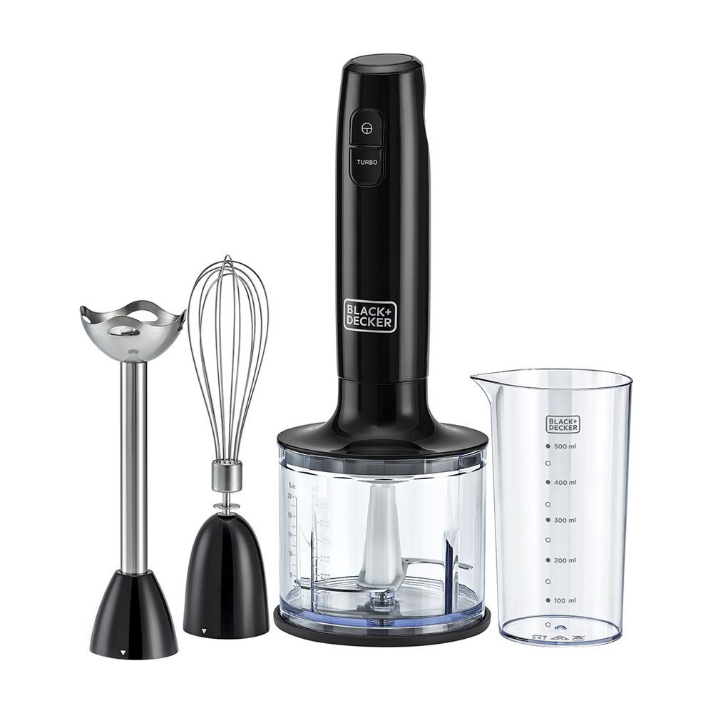 Black & Decker 3-In-1 Hand Blender With Chopper, 600W, HB-600-B54