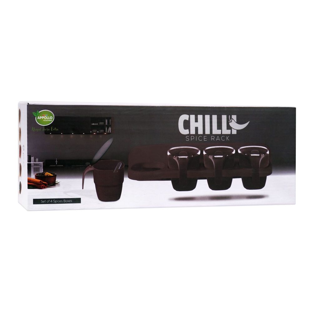 Appollo Chilli Spice Rack Set, White