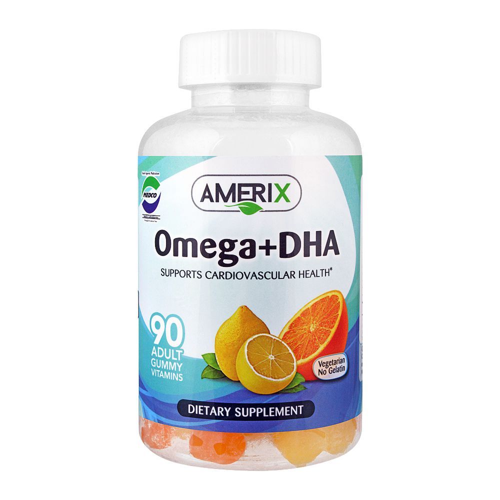 Amerix Omega + DHA, Dietary Supplement, 90 Adult Gummy Vitamins