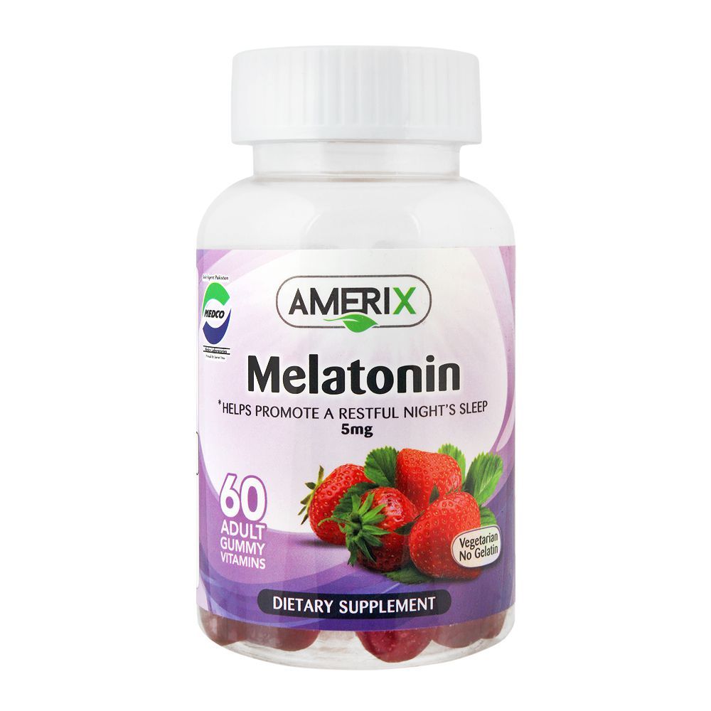 Amerix Melatonin, 5mg, Dietary Supplement, 60 Adult Gummy Vitamins