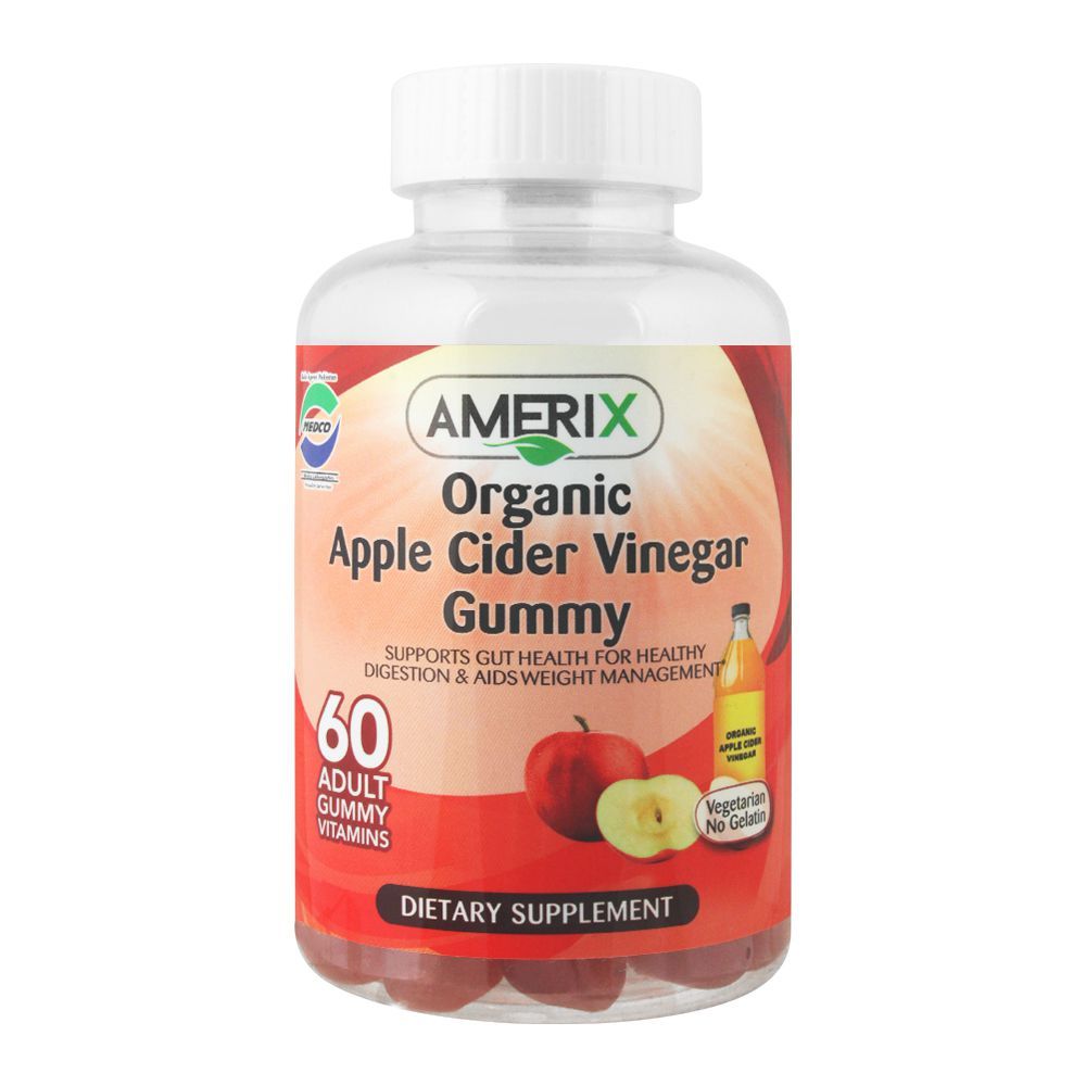 Amerix Organic Apple Cider Vinegar, Dietary Supplement, 60 Adult Gummy Vitamins