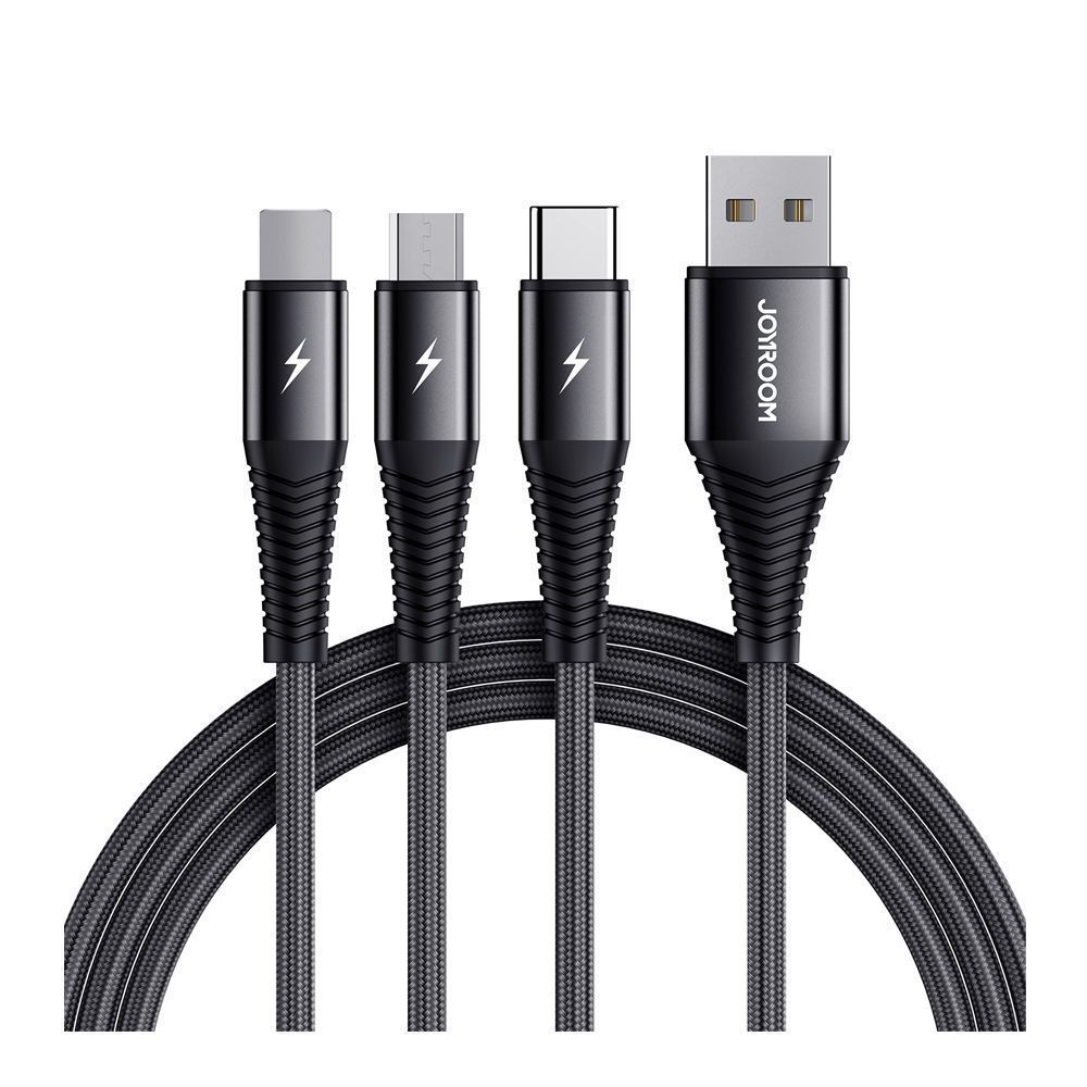 Joyroom 3-In-1 Super Fast Charging Cable, 66W, 1.2m, Black, S-1260G5