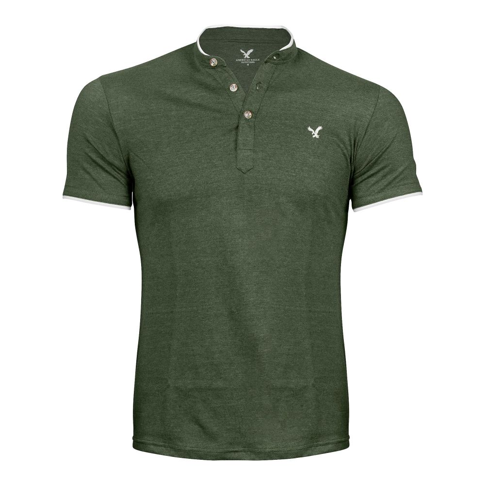 Pace Setters Band Collar T-Shirt, Light Green, 123