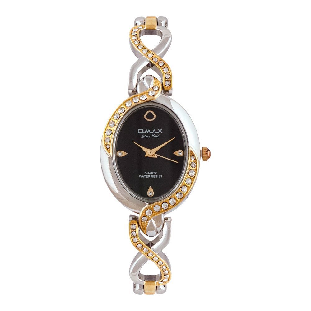 Omax Women's Designed Oval Dial & Chain Analog Watch, JES966N002
