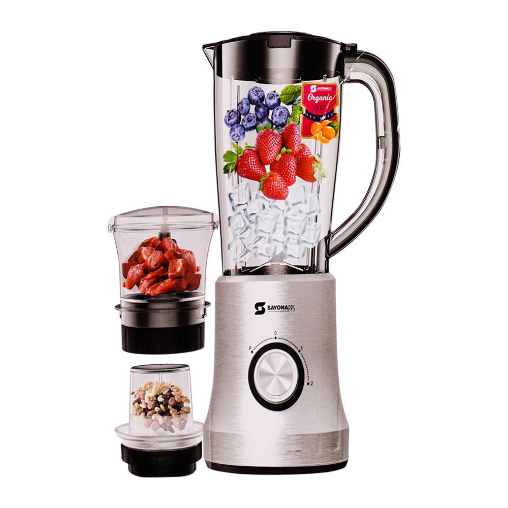 Sayona Deluxe Blender 3-In-1 Blend, Chop & Grind, 500W, SB-4409