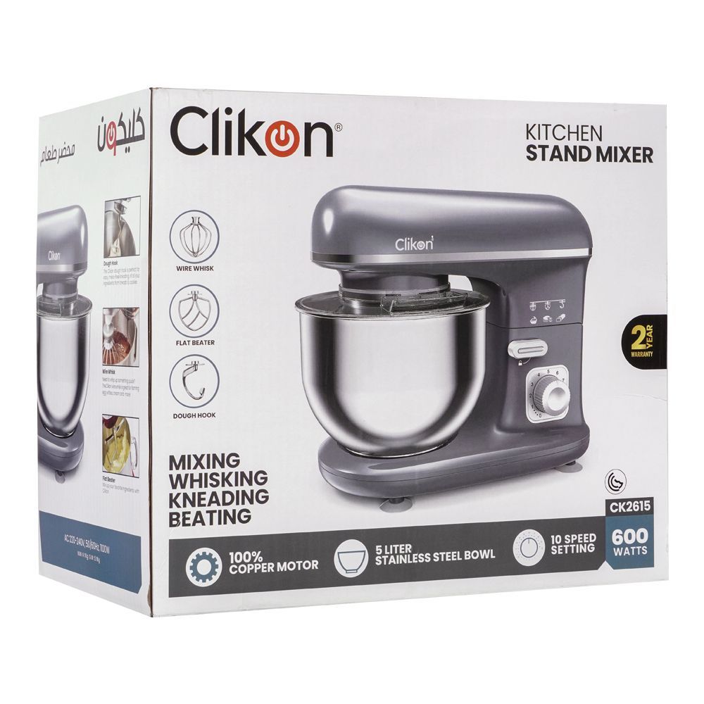 Clickon Kitchen Stand Mixer, CK-2615, 600W, 5 Liters