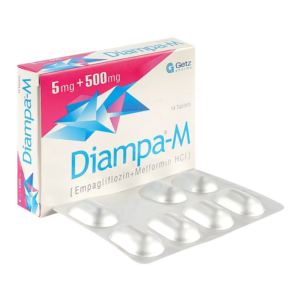 Getz Pharma Diampa-M Tablet, 5mg + 500mg, 14-Pack