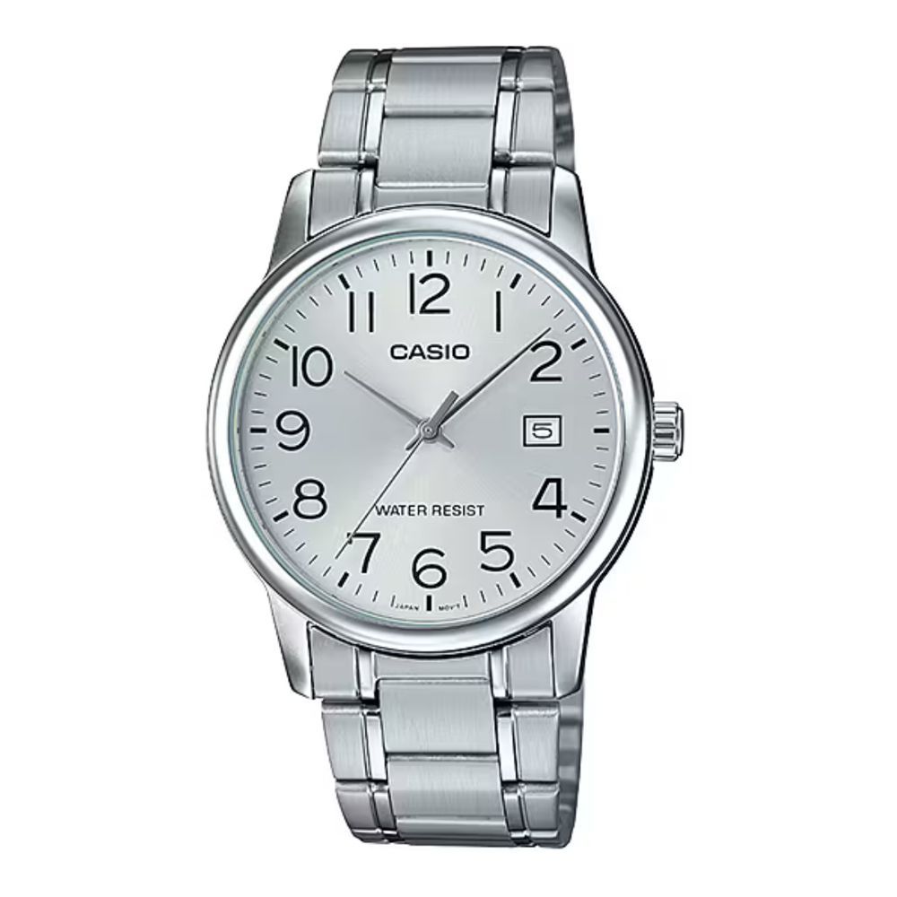 Casio Men's Formal Analog Watch With Silver Dial & Stainless Steel Bracelet, MTP-V002D-7BUDF