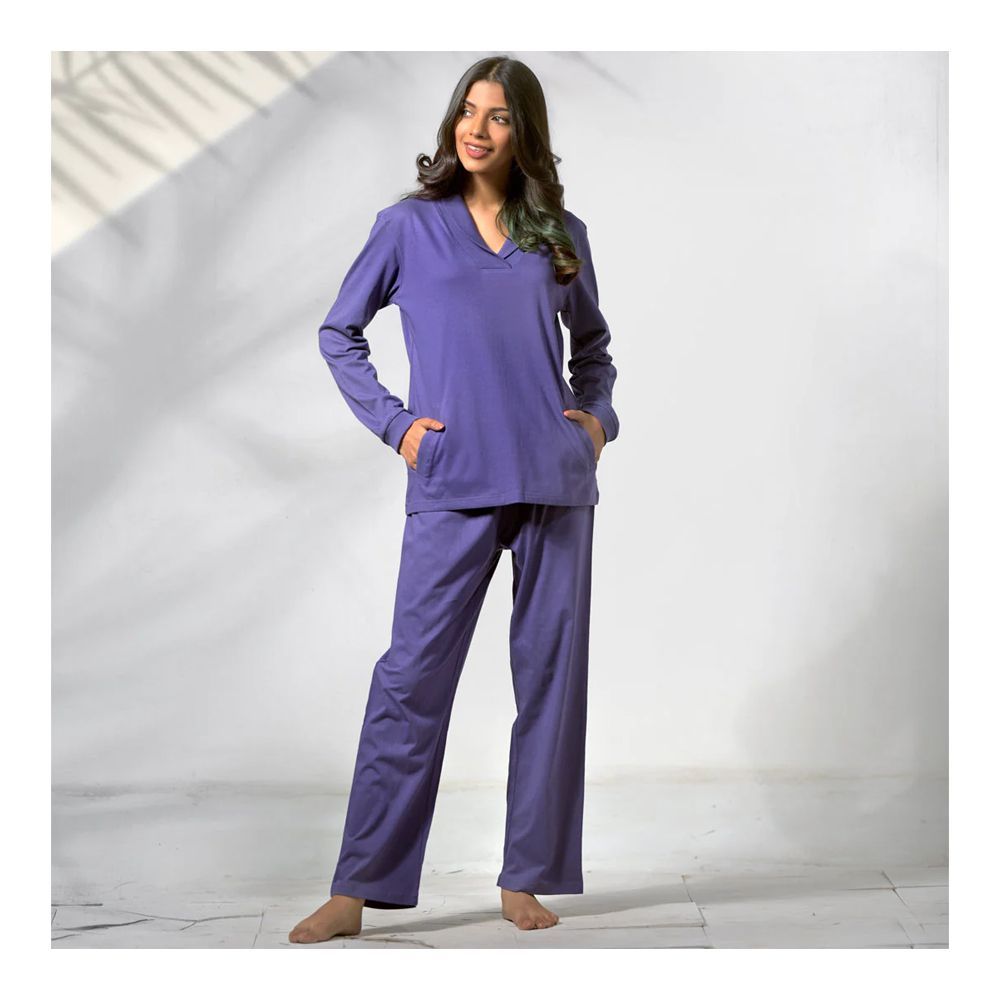 IFG 2-Piece Pajama Set, Full Sleeves Top and Trouser, Skipper Blue, PS-129