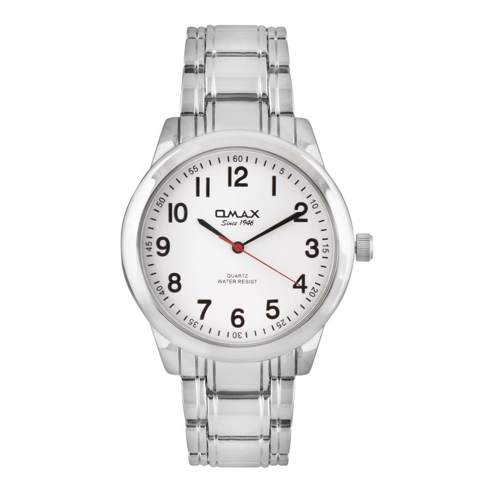Omax Men's Round Chrome Dial & Bracelet Analog Watch, HBJ977PP03