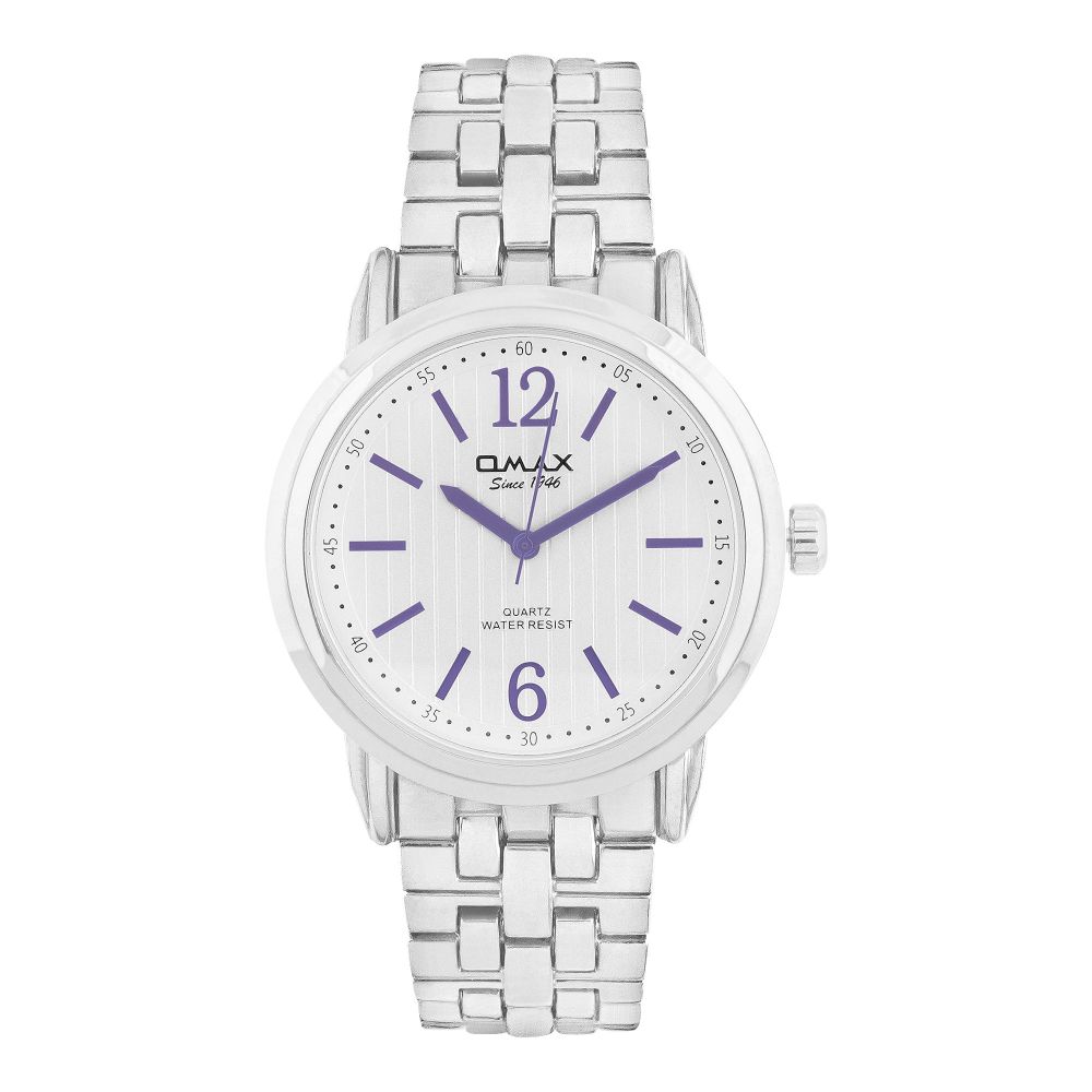 Omax Men's White Round Dial With Bracelet Analog Watch, HSJ717
