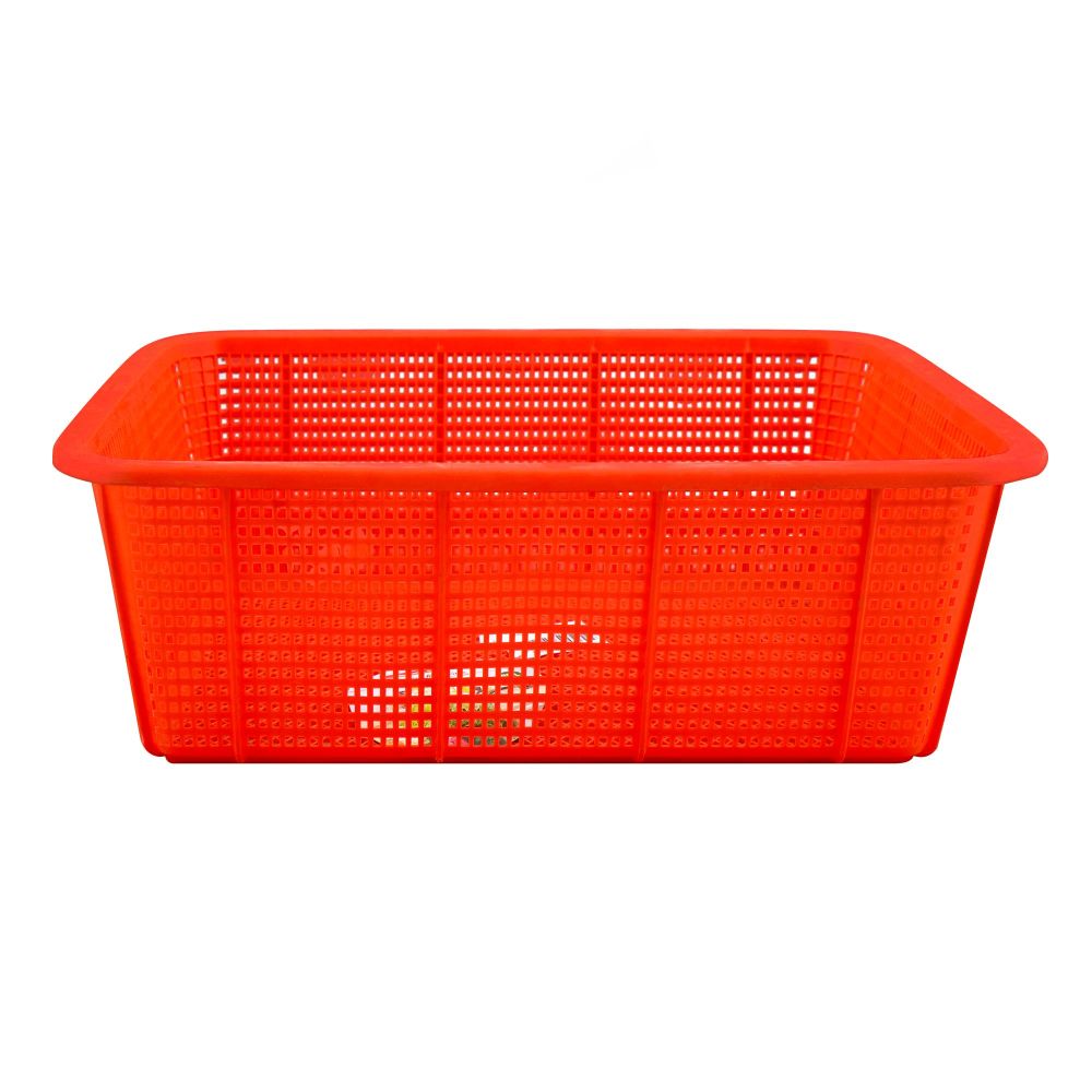 Lion Star Plastic Square Basket, 11.8 x 9.06 x 4.13 inches, Small, BPA Free, Red BW-26