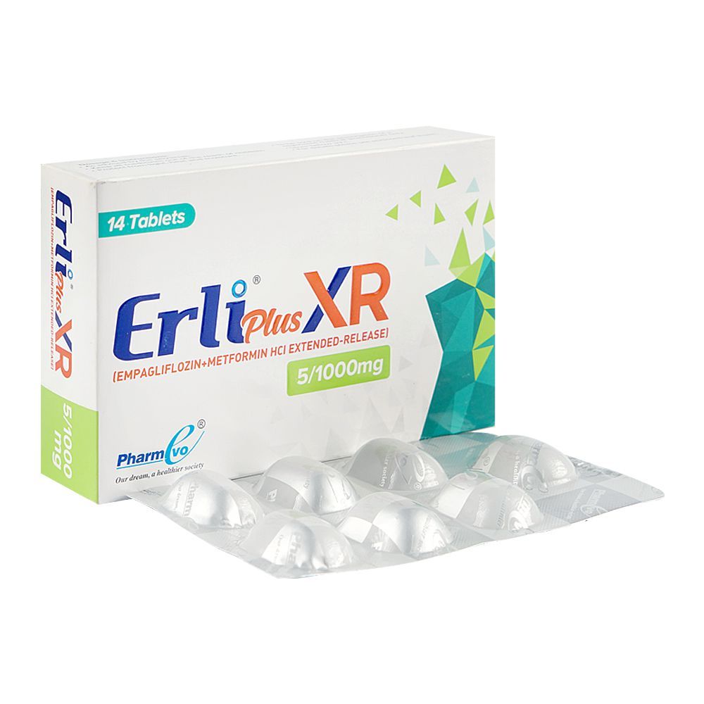 PharmEvo Erli Plus XR Tablet, 5/1000mg, 14-Pack