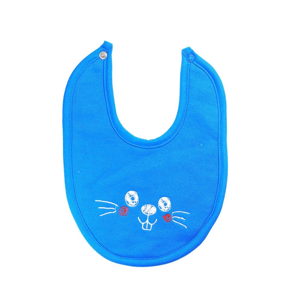 The Nest Lets Draw Big-2 Bib, Blue Kitty, 10719