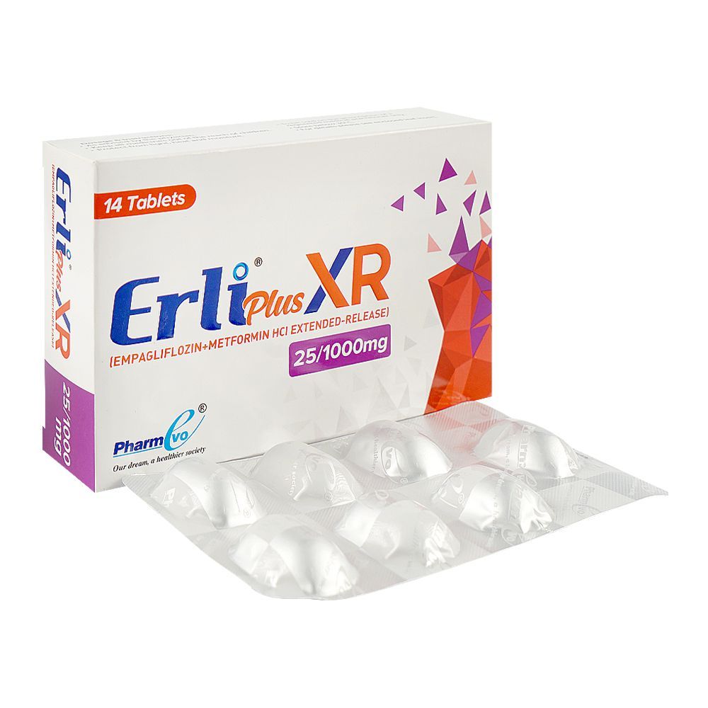 PharmEvo Erli Plus XR Tablet, 25/1000mg, 14-Pack