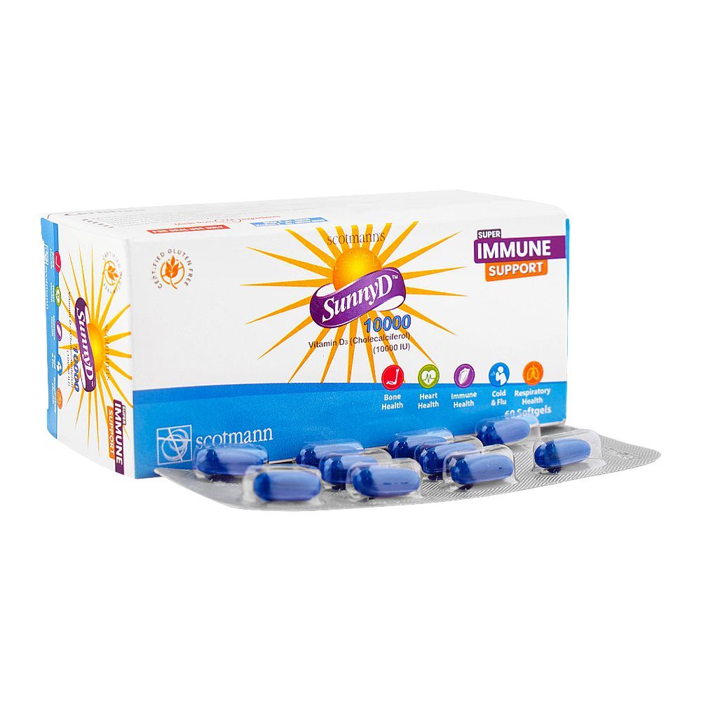 Scotmann Sunny-D 10000 IU Softgels Capsule, Gluten Free, 60-Pack