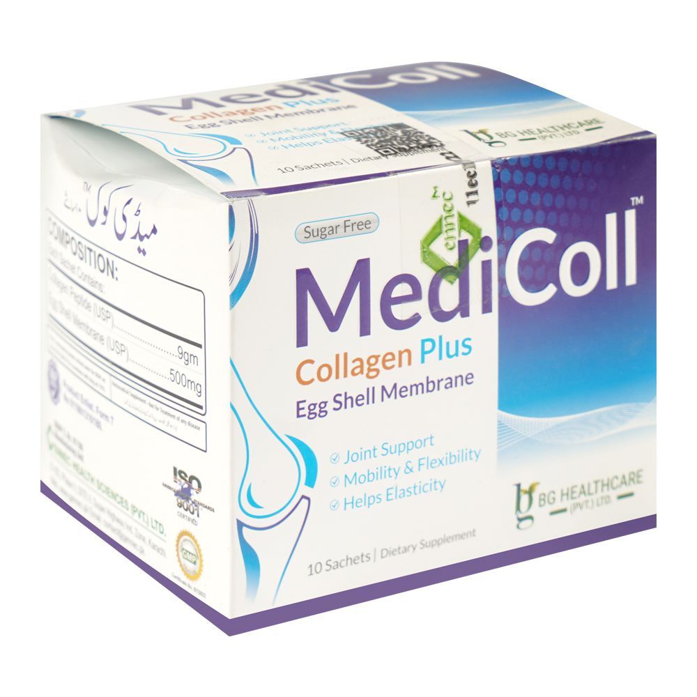 Gennec Health Sciences Medi-Coll Sachet, Sugar Free, 10-Pack