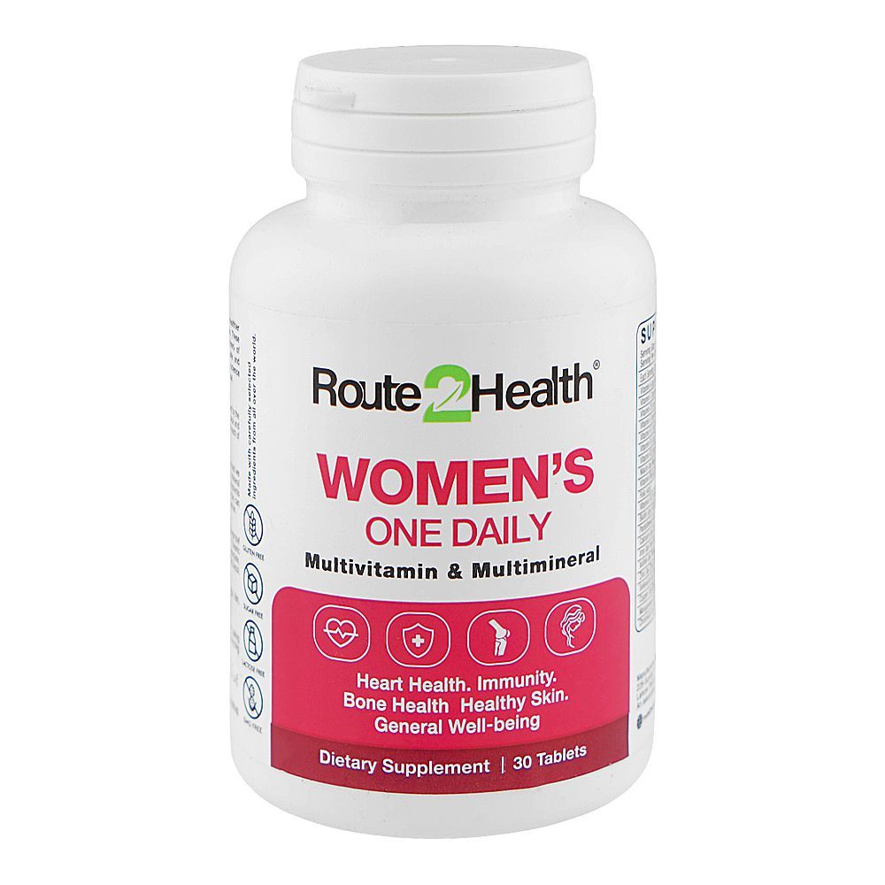 Route 2 Health Women's One Daily Multivitamins Dietary Supplement, Bottle (30 Tablets)