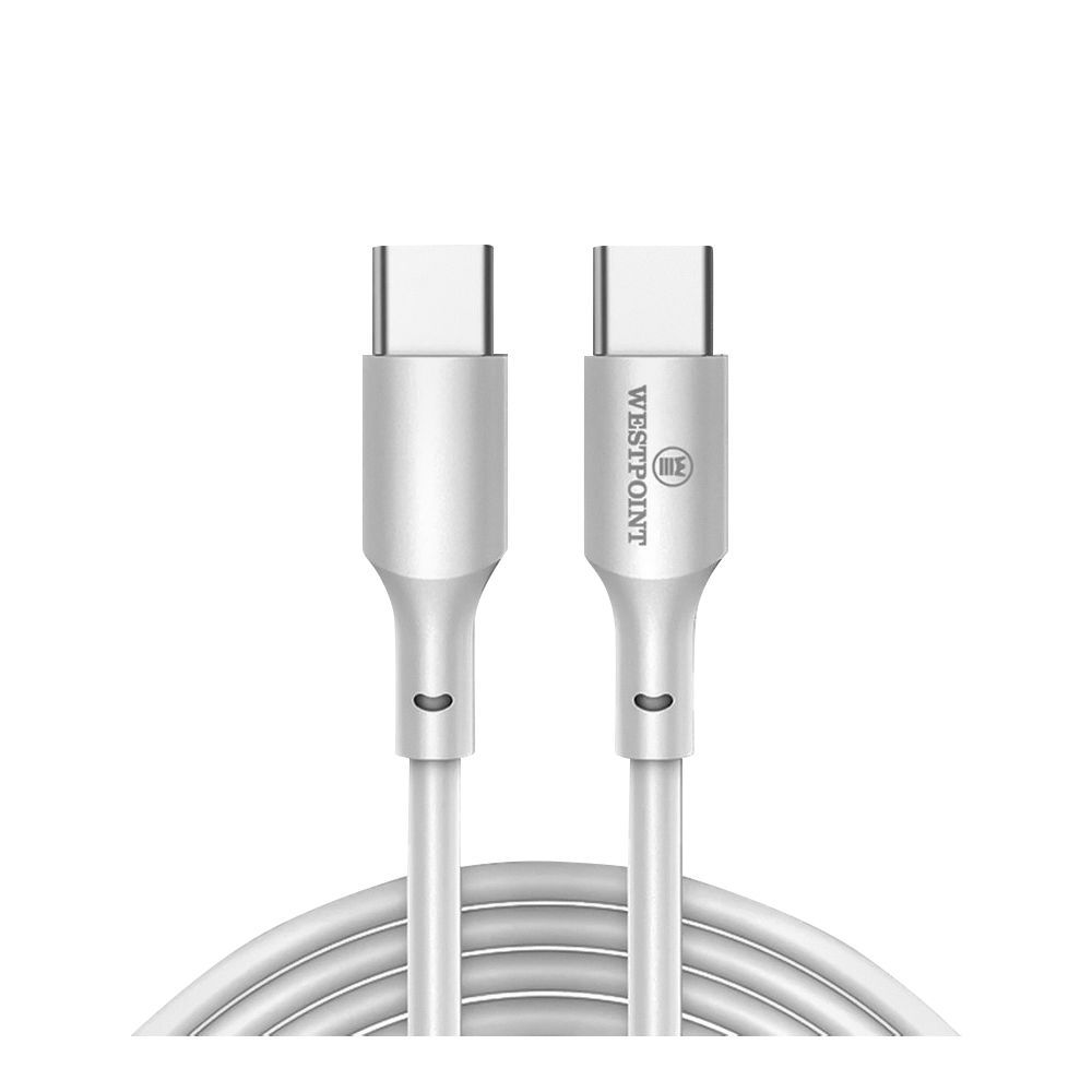 West Point 2.4A Type C Fast Charging Cable, 1.0m Length, White, WP-311