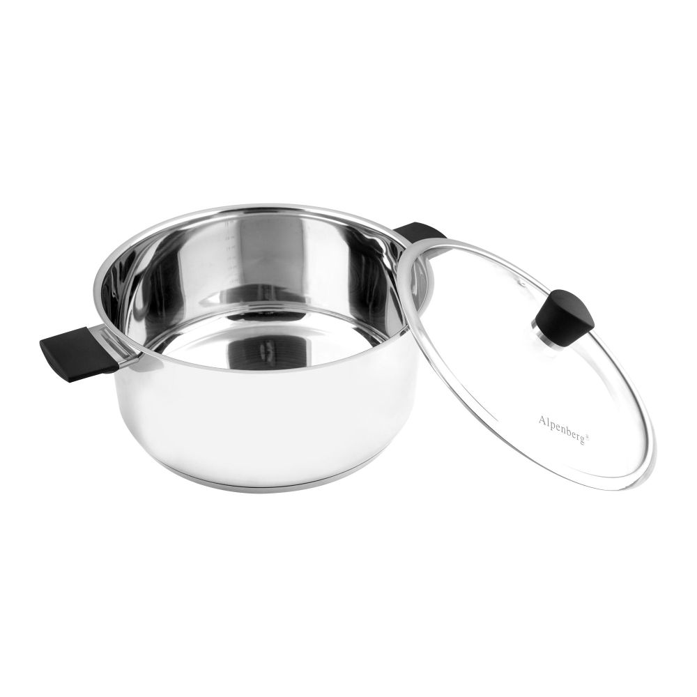 Bhoja Stainless Steel Casserole With Glass Lid, 28cm, 7 Liters, HP-69