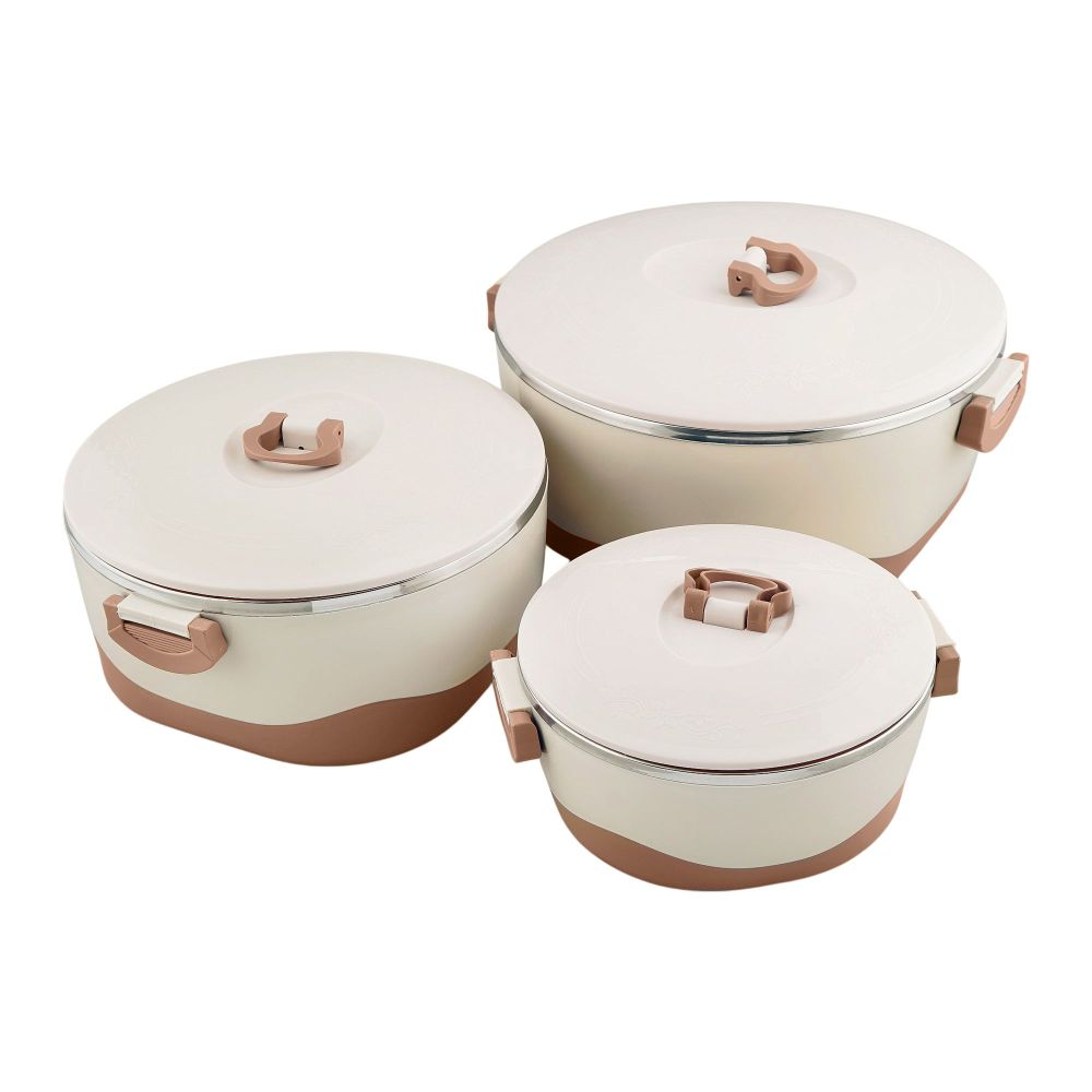Bhoja Versatile Hot Pot Set & Food Warmer, 3-Pack, Brown, PB633/3