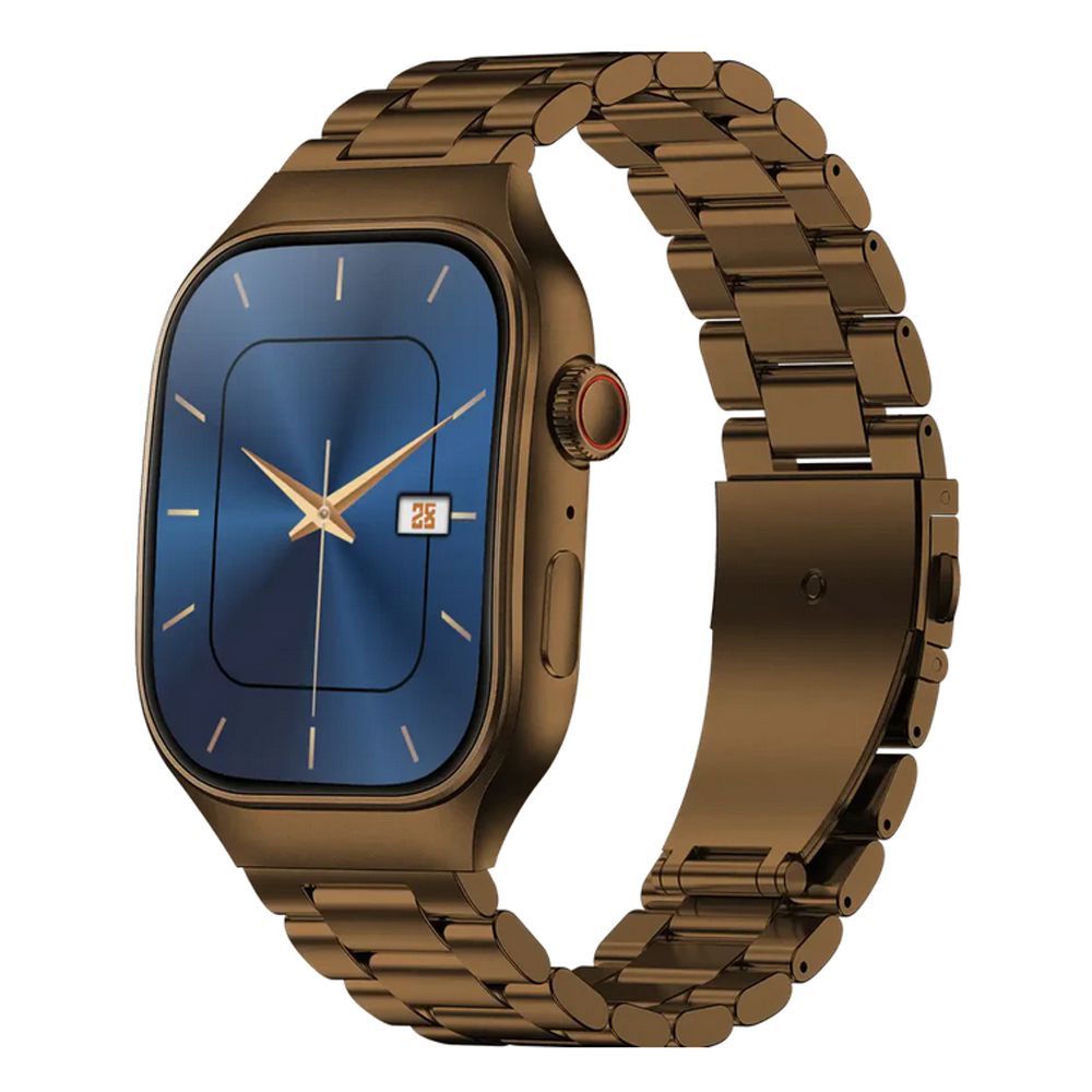 Zero 2.01" HD Display Glory Curved Stainless Steel Smart Watch, BT Calling, IP67 Water Resistant, Golden