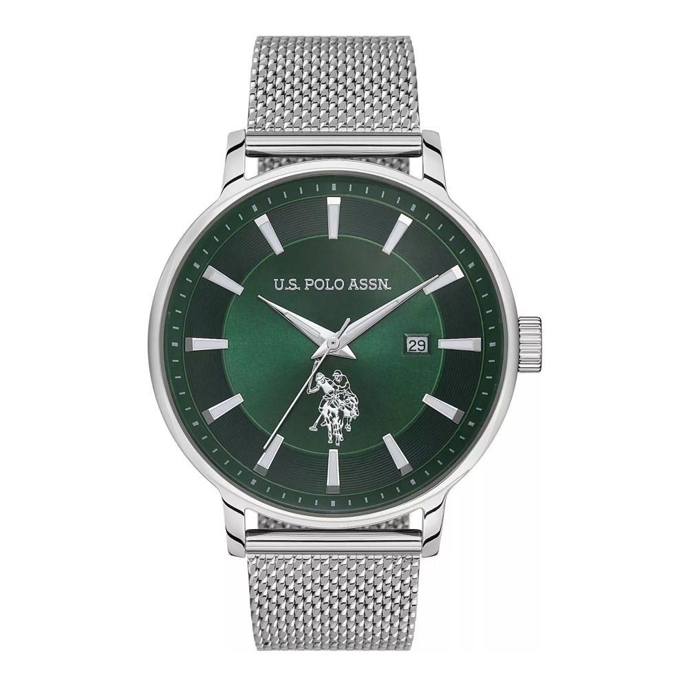 U.S. Polo Assn. Men's Magnetic Strap Round Dial Analog Wrist Watch, Green, USPA1070-01