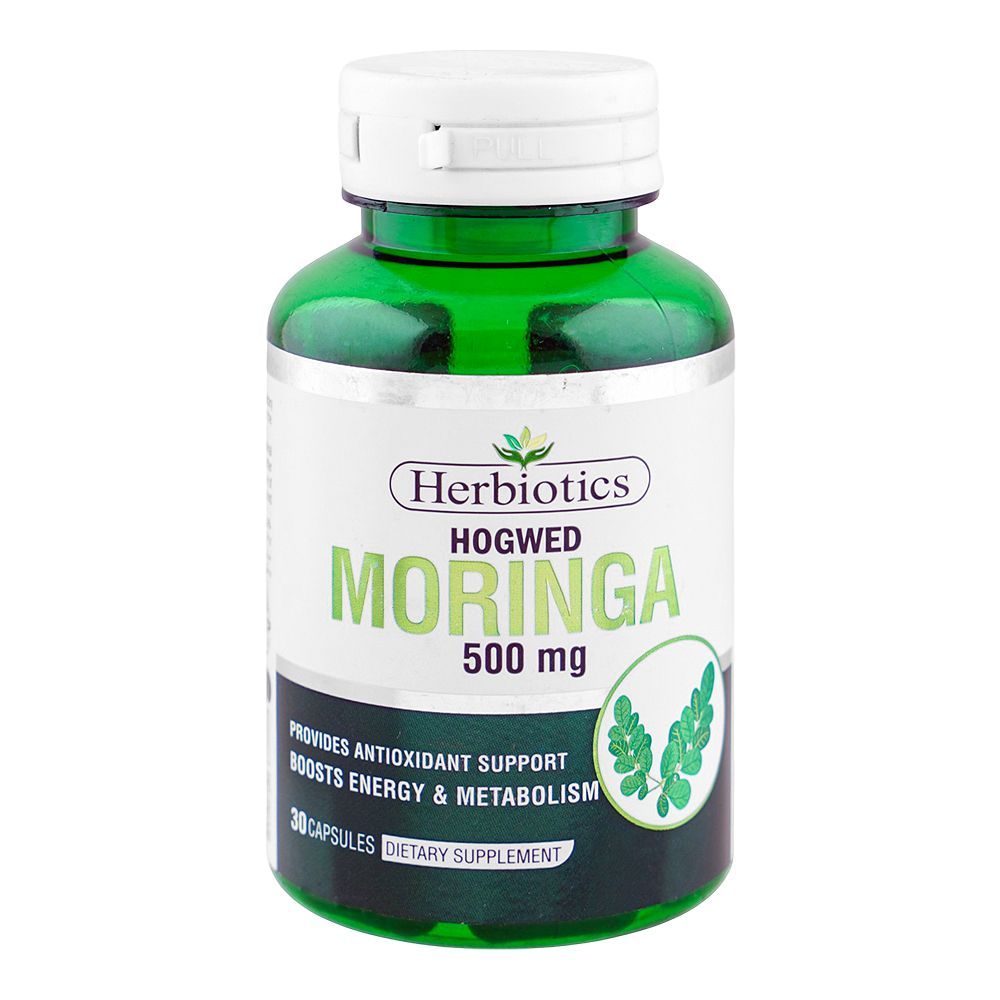Herbiotics Hogwed Moringa Dietary Supplement 500mg, Bottle (30 Capsules)