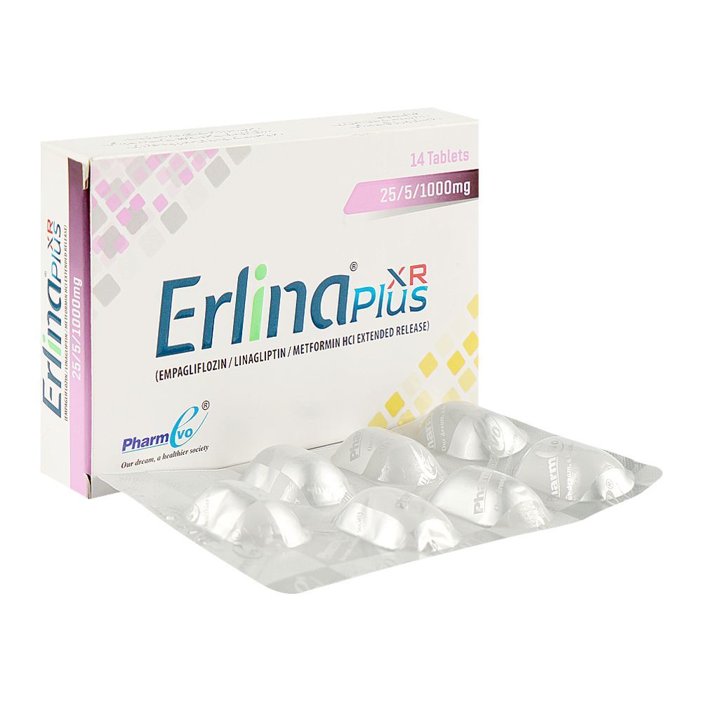 PharmEvo Erlina Plus XR Tablet, 25/5/1000mg, 14-Pack