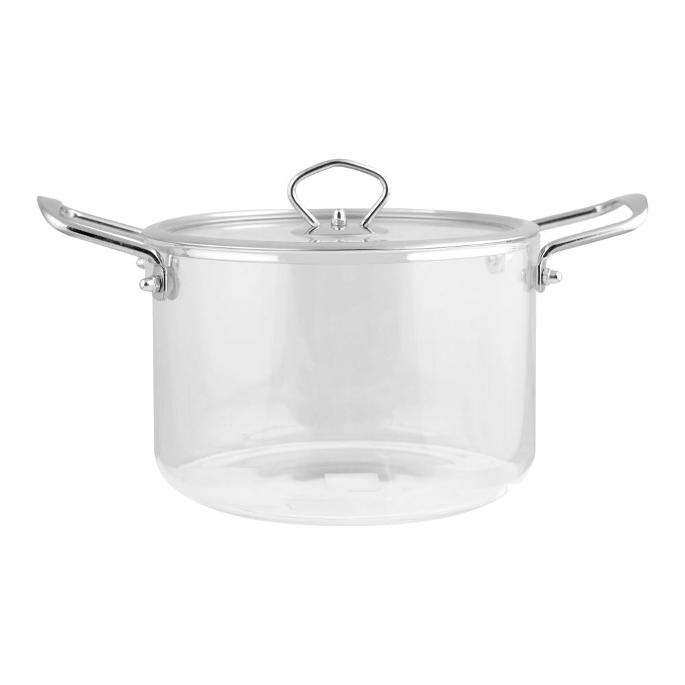 Bhoja Steel Double-Hand Glass Pot, 3.5 Liters, BG45094