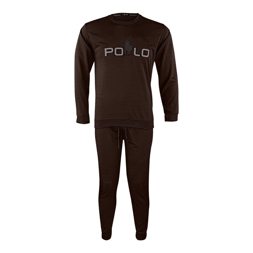 Men's Polo Tracksuit, Sweatshirt and Trouser, Brown