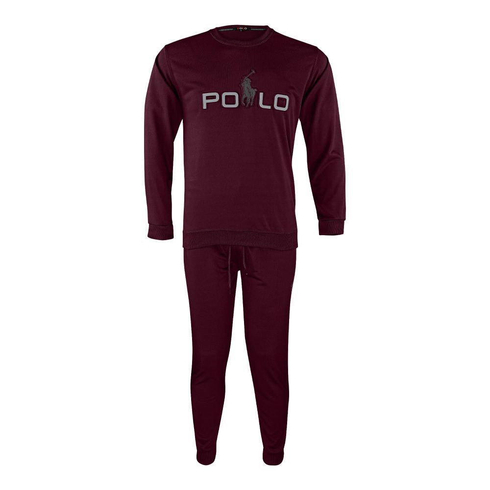 Men's Polo Tracksuit, Sweatshirt and Trouser, Maroon