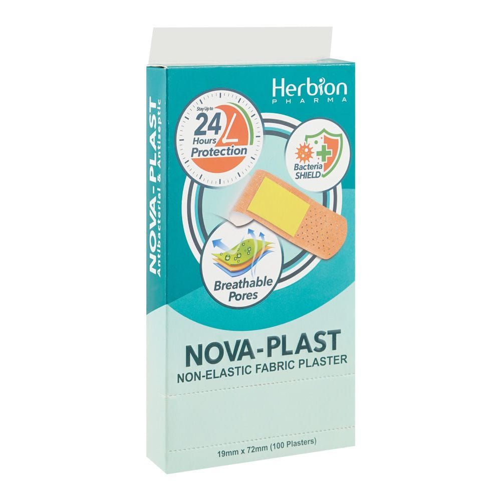 Herbion Nova-Plast Non-Elastic Fabric Plaster, 19mmx72mm, 100-Pack