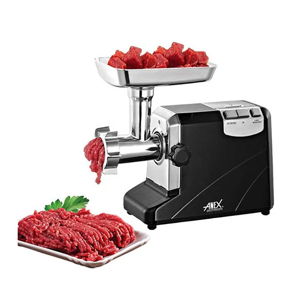 Anex Deluxe Meat Grinder, 1200W, Black & Silver, AG-3060