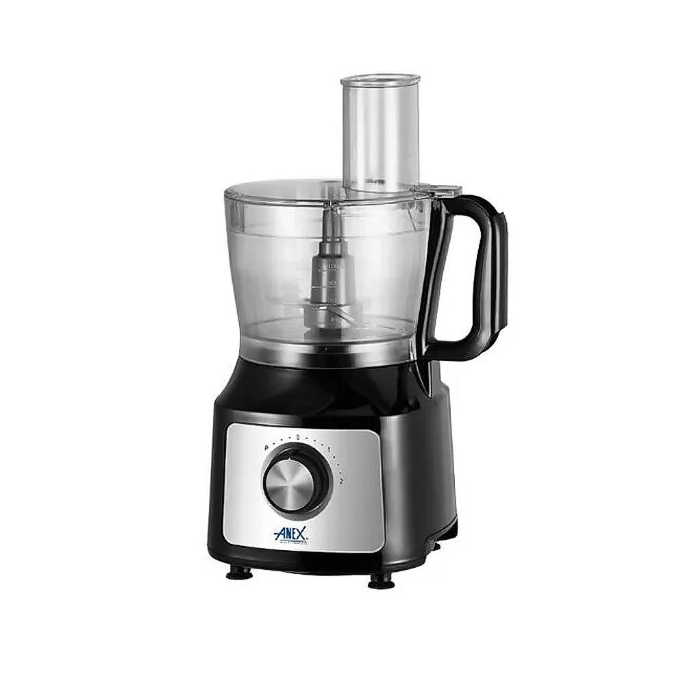 Anex Deluxe Chopper With Vegetable Cutter, 1200ml Plastic Bowl, Black & Silver, AG -3142