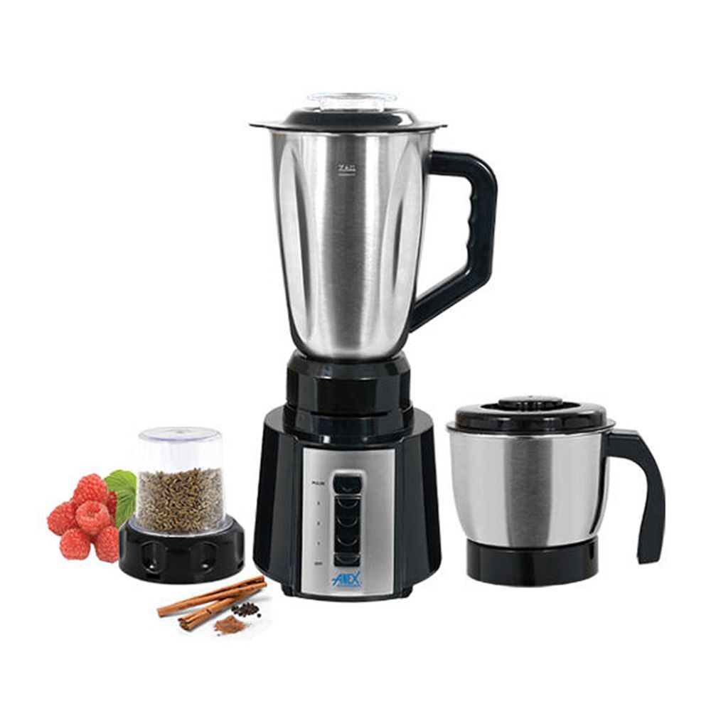 Anex Deluxe 3 In 1 Blender & Grinder, 500W, Black, AG-6032