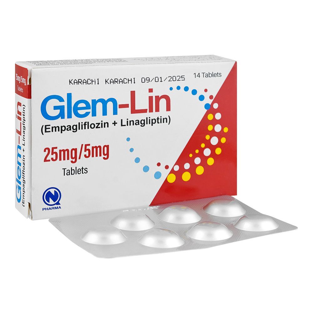 Glem-Lin 25mg/5mg Tablets, Box