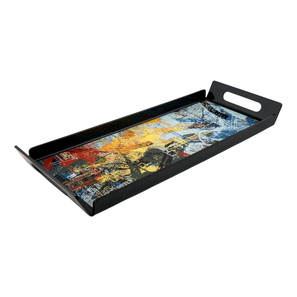 Urban Trends Smart Serving Tray Magical, Black, ST-B10