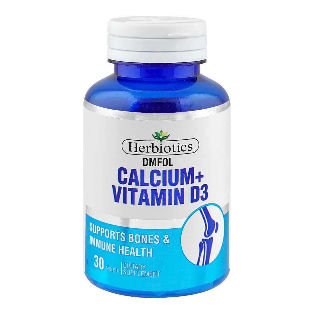 Herbiotics DMFOL (Calcium+ Vitamin D3) Bones & Immune Health Support Supplement, Bottle (30 Tablets)