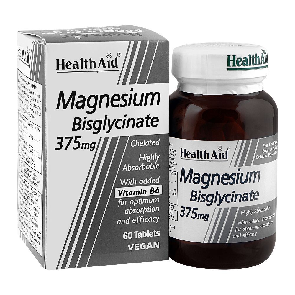 Health Aid Magnesium Bisglycinate, 375mg, 60 Tablets